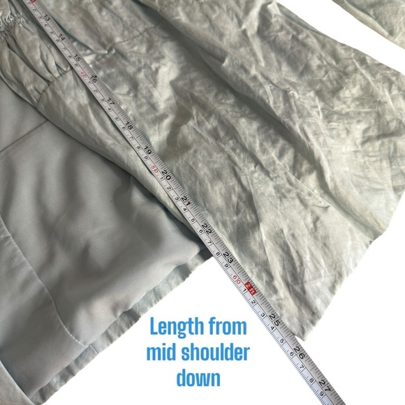 NWT Chico’s Open Smocked Shoshana Solid Beachglass blazer jacket womens 2 US L - Picture 8 of 10